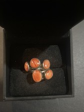Vintage Sterling Silver 925 ORANGE SPINY OYSTER Ring Size: 6