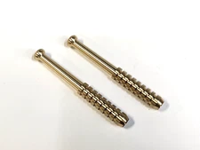 TWO OLD SCHOOL SOLID BRASS METAL ONE HITTER PIPE  DUGOUT BAT 3" MADE IN USA !