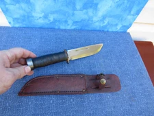 WWII US CATTARAUGUS 225Q BRIGHT FIGHTING KNIFE w  SHEATH NICE CONDITION #50