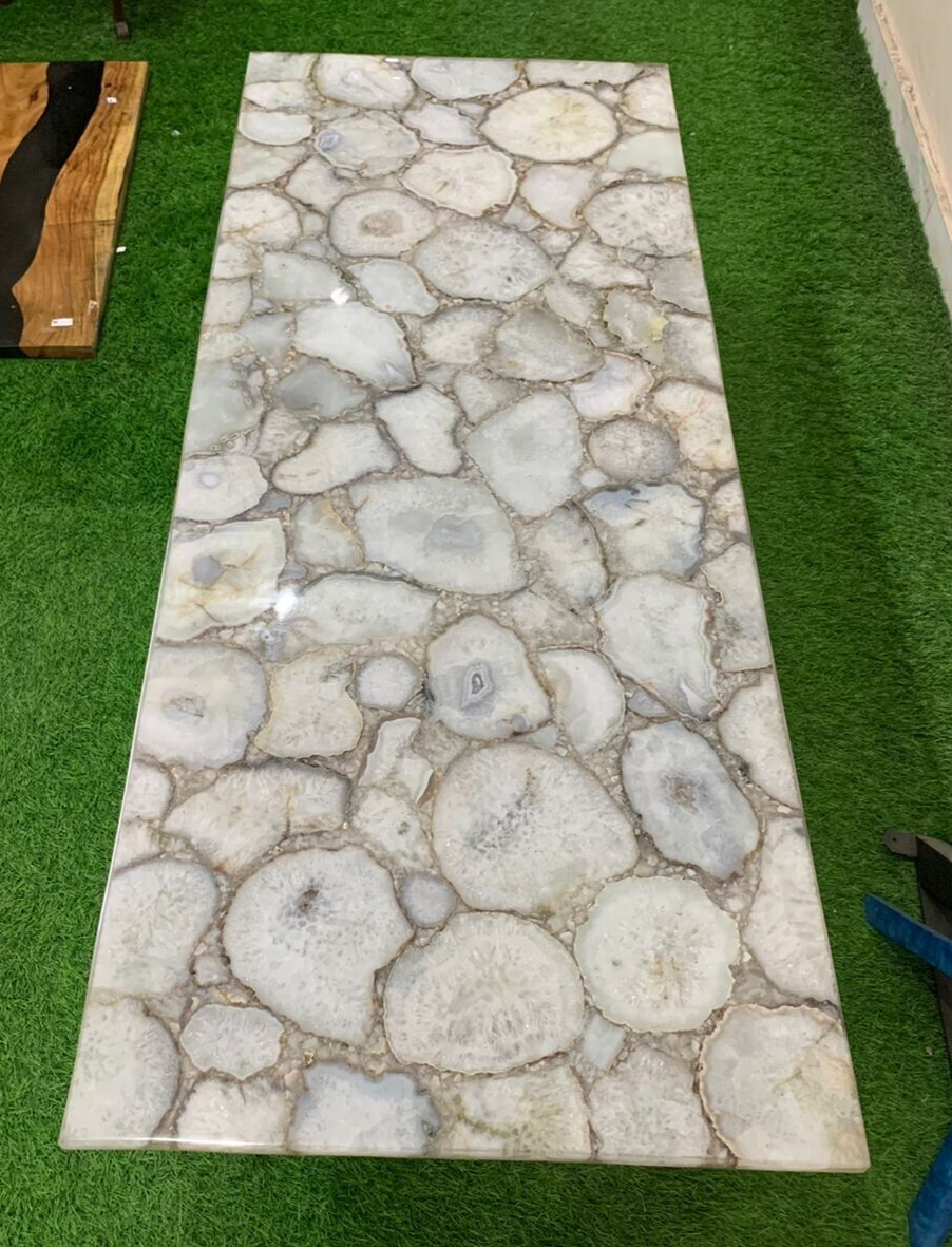 36x24 Agate Stone Coffee Table with Handmade Stone Slab Top for Stylish Decor