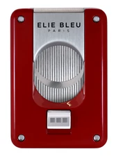 Elie Bleu Slide Button Cigar Cutter, Red Lacquer Finish, EBC4005, New In Box
