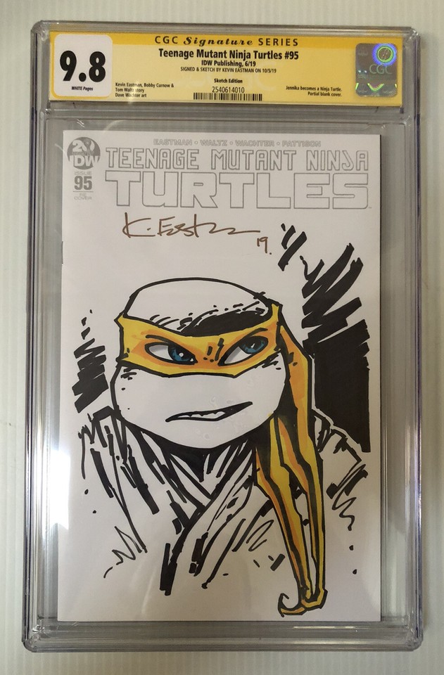 Kevin Eastman Signed Sketch Jennika Teenage Mutant Ninja Turtles #95 CGC 9.8 2 Comic Art