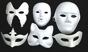 1 Mask White Crown Mask Adult Mask Plain Mask Decorate Masquerade Halloween Fancy Dress 