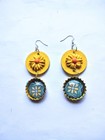 Flying Monkey Bottle Cap Dangle Earrings - Fun Epoxy Design With Surgical Steel Wires - Handmade Style Accessory - View #8