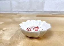 Vintage Lotus Flower Salt Cellar Pottery | Imperfect