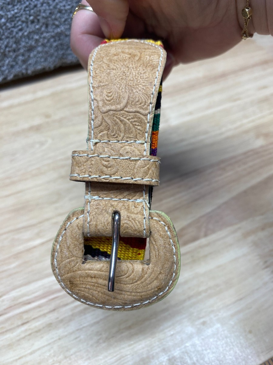 Absolutely Fresh multi colored leather belt, Sz. M Absolutely Fresh Belt S/M Tapestry Bonded Leather Made in  main image 2