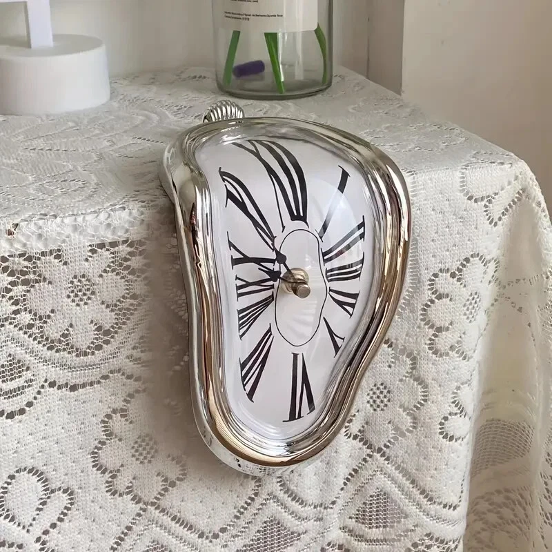 Unique Surreal Melted Twisted Roman Numeral Wall Clock - Distorted Artistic  - Image 4 of 4