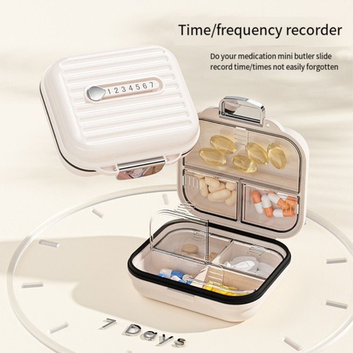 Portable Weekly Pill Box 7 Compartments Vitamin Container Medicine - Picture 12 of 15