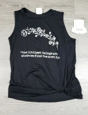 Dirtee Laundry Womens Size XS Sleeveless Top Waist Knot Shirt 