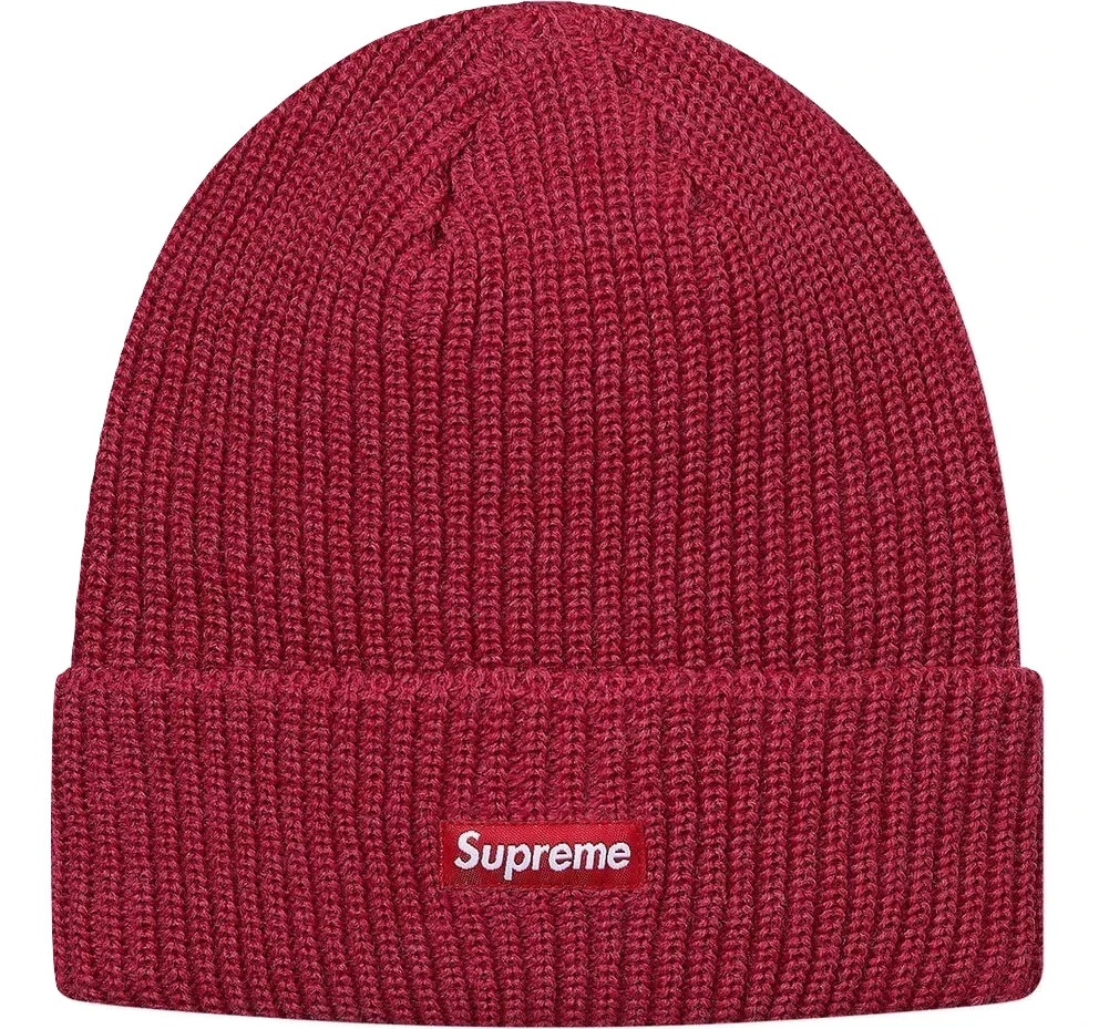 Bonnet Supreme Heathered Loose Gauge, FW2016, rouge, occasion, NETTOYAGE 10/10, RARE