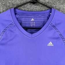 Adidas Shirt Womens Small Purple Long Sleeve Workout Active Casual Gym Run Lift