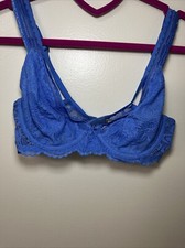 Aerie Day to Play Lace Light Blue Bra 32C Underwire No Padding NWOT