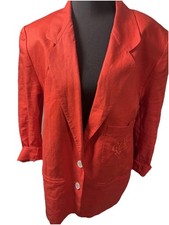 Rare Christian Dior Linen Red Blazer No call out Make offer 80  s or 90  s