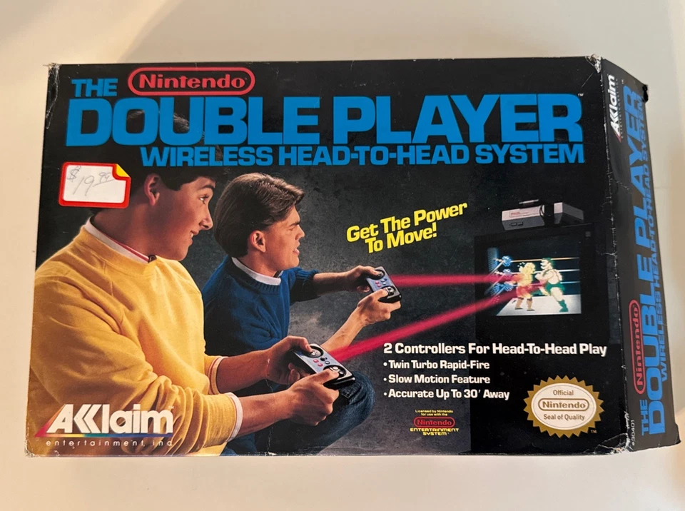 Acclaim 1988 Nintendo NES Double Player Wireless Controllers Complete Set - Image 3 of 4