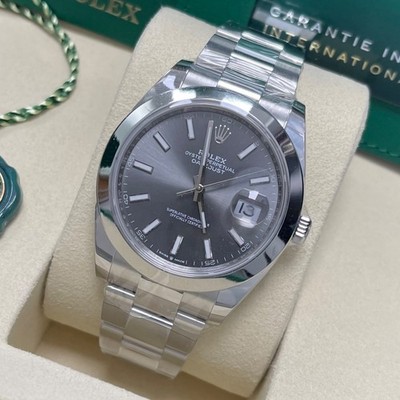 Rolex 2025 Datejust 41mm Auto 126300 Silver Stick Dial Date Oyster Band SS Watch