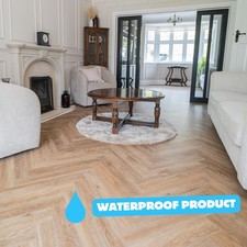 💦 Sample* Pro Herringbone Rustic Country Oak Luxury Vinyl Click Flooring LVT