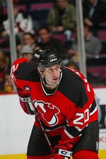 Left wing Jay Pandolfo New Jersey Devils looks on v the Colo- Ice Hockey Photo