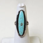 Large Vintage Sterling Silver Bell Trading Post Turquoise Ring Size 5.5