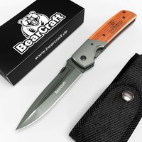 Bearcraft Klappmesser Scharfes Outdoor Survival Taschenmesser Einhand-Messer Mit