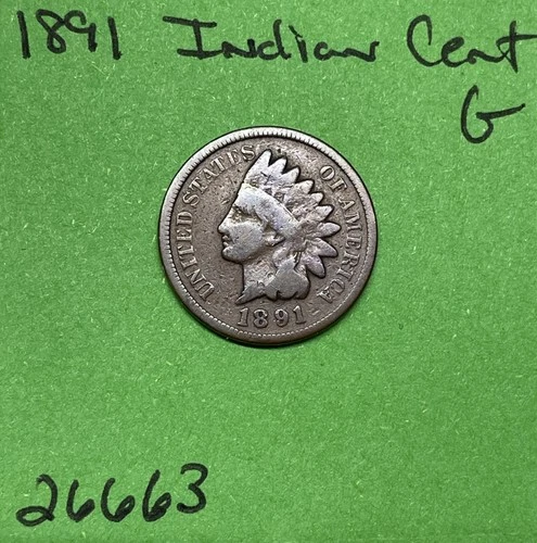 1891 Indian Head Cent / Penny 1c GD Good