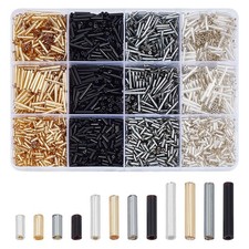 3000Pcs Glass Bugle Beads 12 Styles Tube Bead Kit for Adult DIY Crafting Smal...