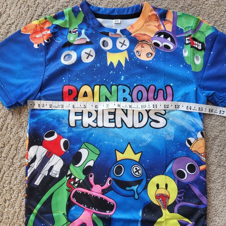 Camisa de manga corta "Rainbow Friends" para niño - azul - talla 4 - nueva sin etiquetas Foto 4 de 4
