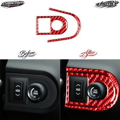 For Chevrolet Camaro 2010-2015 Dashboard HUD Control Red Carbon Fiber Cover Trim