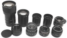  Lot of 9 x lenses mixed Pentacon Meyer Goerlitz NOTTESTED