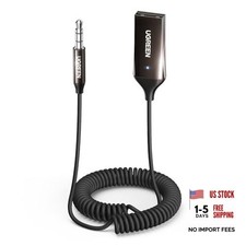 UGREEN Aux to Bluetooth 6.0 Adapter 3.5mm Bluetooth Receiver for Car Dark Grey