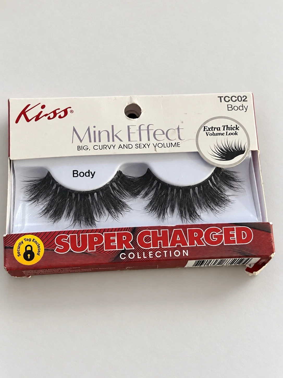 Kiss Mink Effect Strip Eyelashes Extra Thick Volume Look Black Body TCC02 image 1