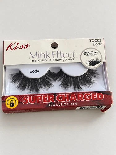 Kiss Mink Effect Strip Eyelashes Extra Thick Volume Look Black Body TCC02 - product listing photo