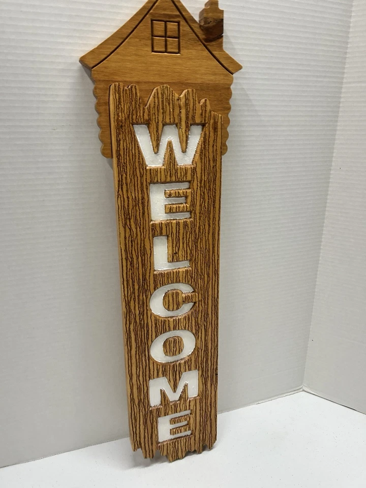 Welcome Sign Wooden Handmade Entryway Quality Rustic Solid Wood House or Cottage - Image 3 of 4