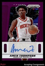 2024-25 Prizm Deca Signatures Prizms Purple #9 Amen Thompson AUTO ROCKETS 08/35
