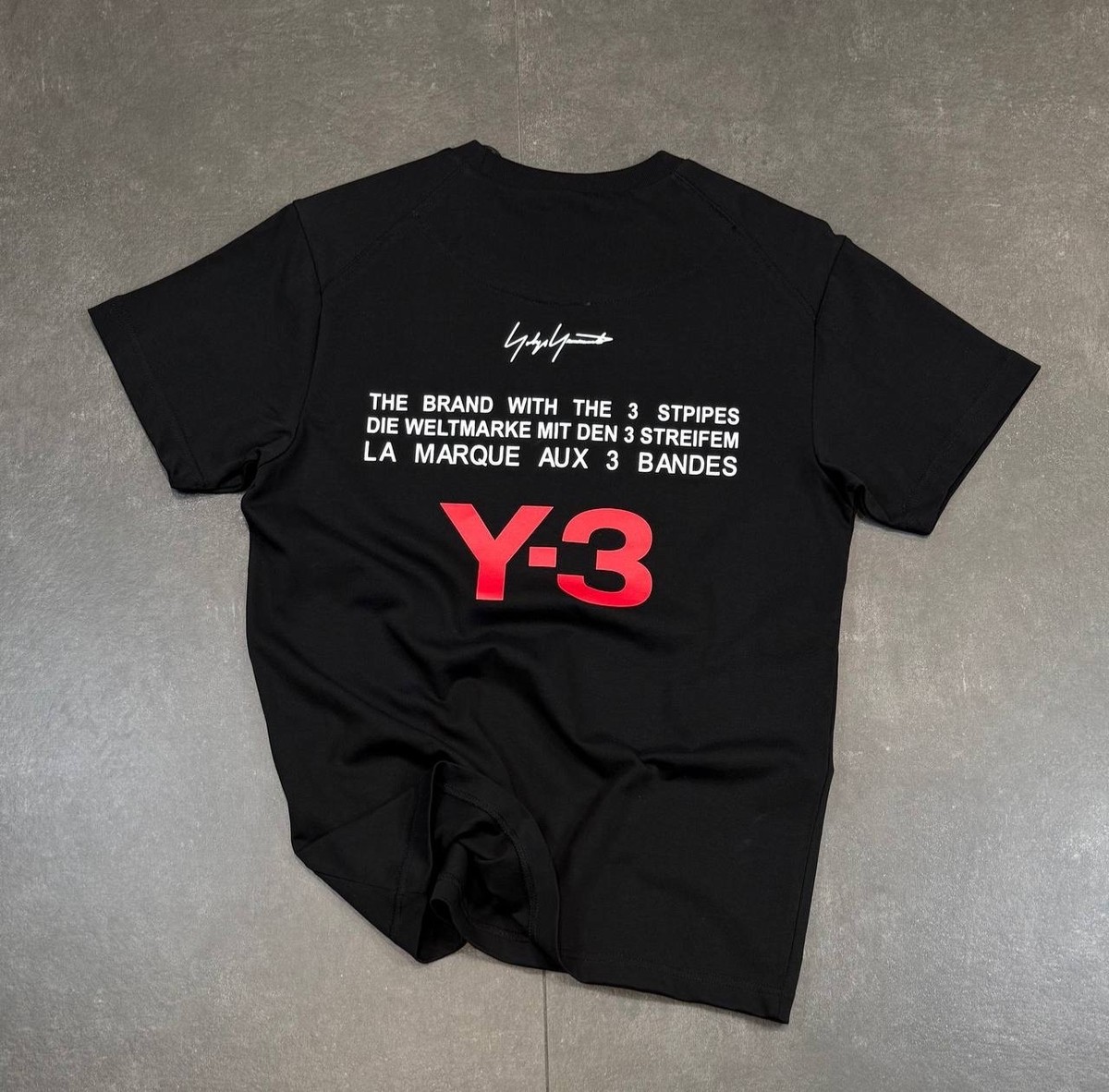 Brand new Y-3 Adidas x Yamamoto black fashion T-Shirt Men's Size S