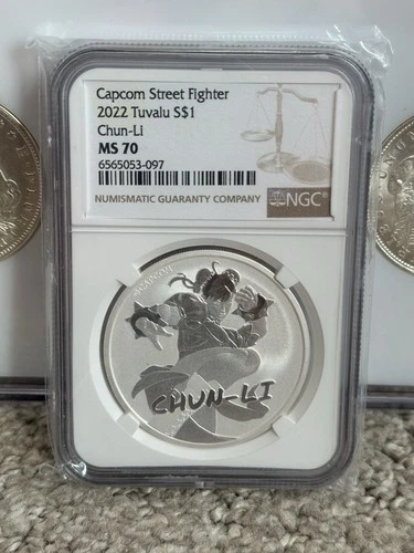2022 Tuvalu S$1 Capcom Street Fighter Chun-Li NGC MS70