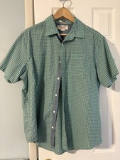Original Penguin Men's Green Check Short Sleeve Button-Up Shirt Size L