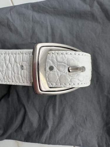 Balenciaga White Ghost Croc Embossed Leather Shoulder Bag. - Picture 20 of 23