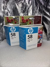 Lot Of 2 Genuine HP 58 Photo Inkjet Color Ink Cartridges C6658AN 2009NEW