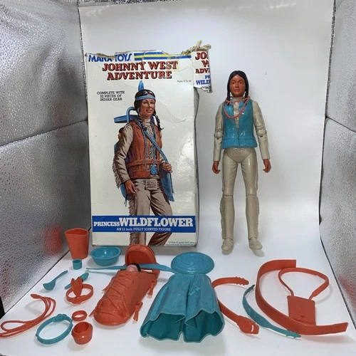 Vintage1975 Marx Johnny West  adventures Princess Wildflower +Box & Accessories!