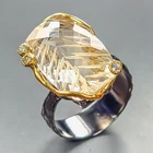 Jewellery 19 ct+ Natural Citrine Ring 925 Sterling Silver Size 8 /R450568