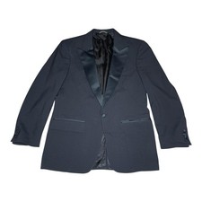 Christian Dior Monsieur Mens Black Tuxedo Peak Lapel Single Button Blazer 42R