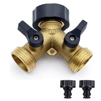 2/4 Wege Wasserverteiler Messing Gartenschlauch Wasserhahn Verteiler 3/4\ Ventil"