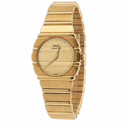 Vintage Piaget Polo 24mm 18k Yellow Gold Quartz Watch Bracelet Ref. 861C701