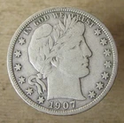 1907-D Barber Half Dollar Choice Original Fine+  -- BINo