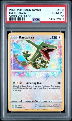 New Listing2020 Pokemon Sword & Shield Vivid Voltage #138 Rayquaza Vivid Voltage PSA 10