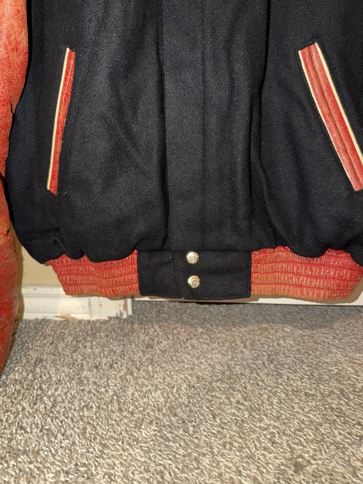 New RARE JH Design Jeff Hamilton 1993 Chicago Bulls Leather Wool Satin Jacket !! - product detail image 5