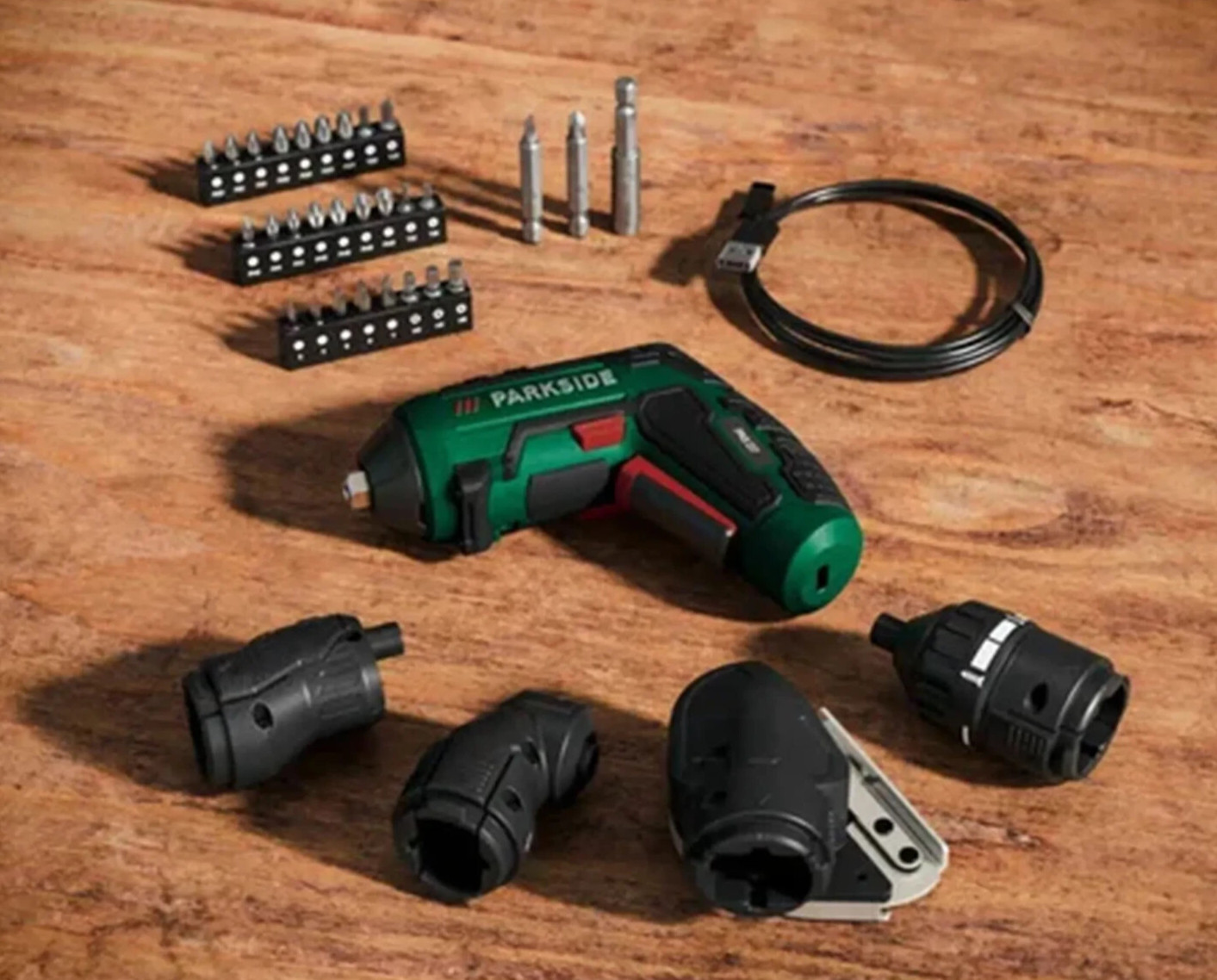 Parkside Trapano Avvitatore 4V Senza Cavo con Accessori Set 5 Pezzi foto 2