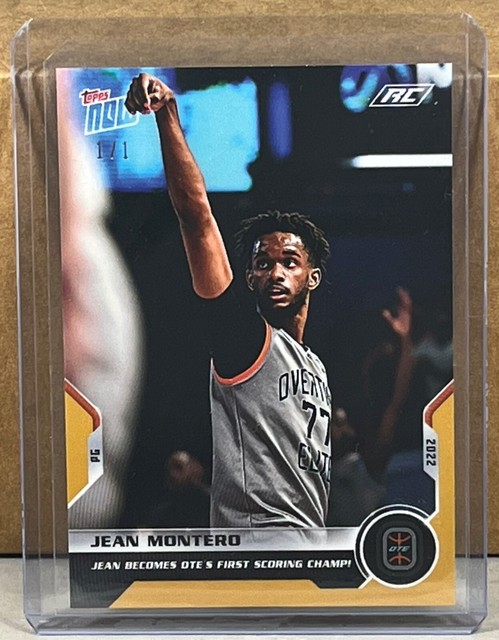 2022 TOPPS NOW Overtime Elite #41 JEAN MONTERO ROOKIE Gold Parallel 1/1