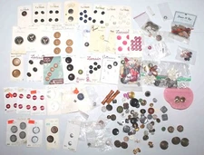 Wonderful Vintage Mixed Lot of New Used Buttons Various Brands Materials Sizes