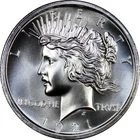 1921 HIGH RELIEF PEACE DOLLAR 1 OZ 999 SILVER GEM PROOF ART ROUND TRIBUTE "READ"